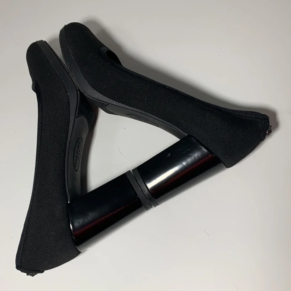 Anne Klein iflex heels in black, Size 6.5M very good condition, great fabric - Picture 6 of 9